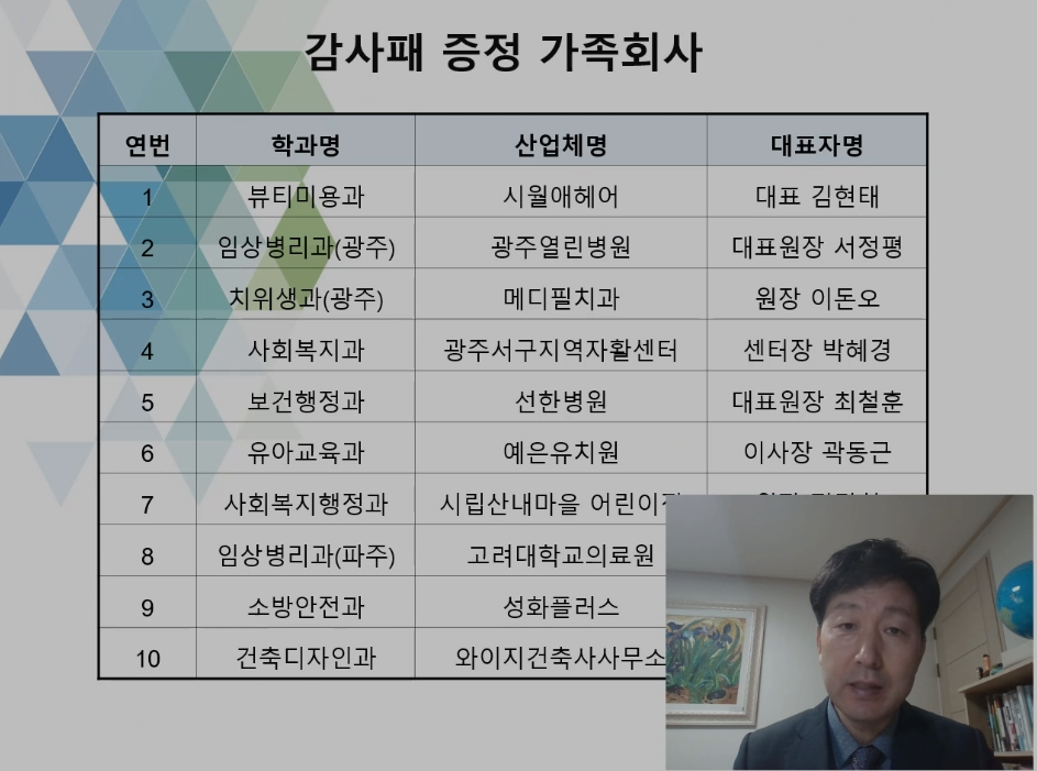 2021 전문대학혁신지원사업 감사패 증정 동영상 상세정보 페이지로 이동하기